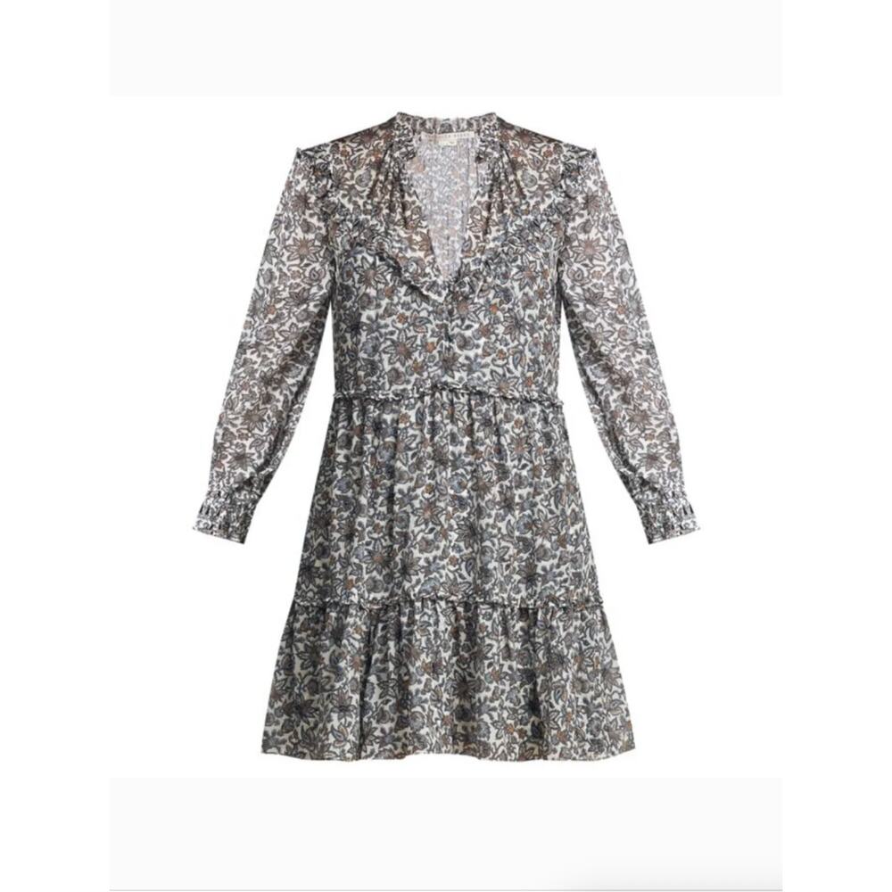 Veronica Beard Savile Floral Silk Dress 4 Boho Prairie Western Festival Romantic - Picture 4 of 9